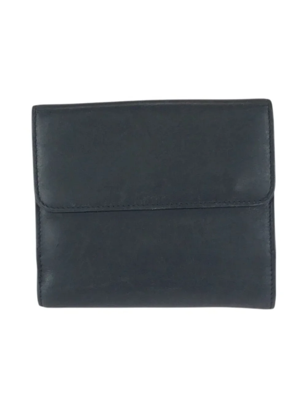Gucci Black Silver Leather 035 Fold Wallet Compact